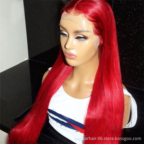 Wholesale human pre plucked 613 hd closure frontal color wigs human hair red wig swiss hd lace front raw indian hair wigs